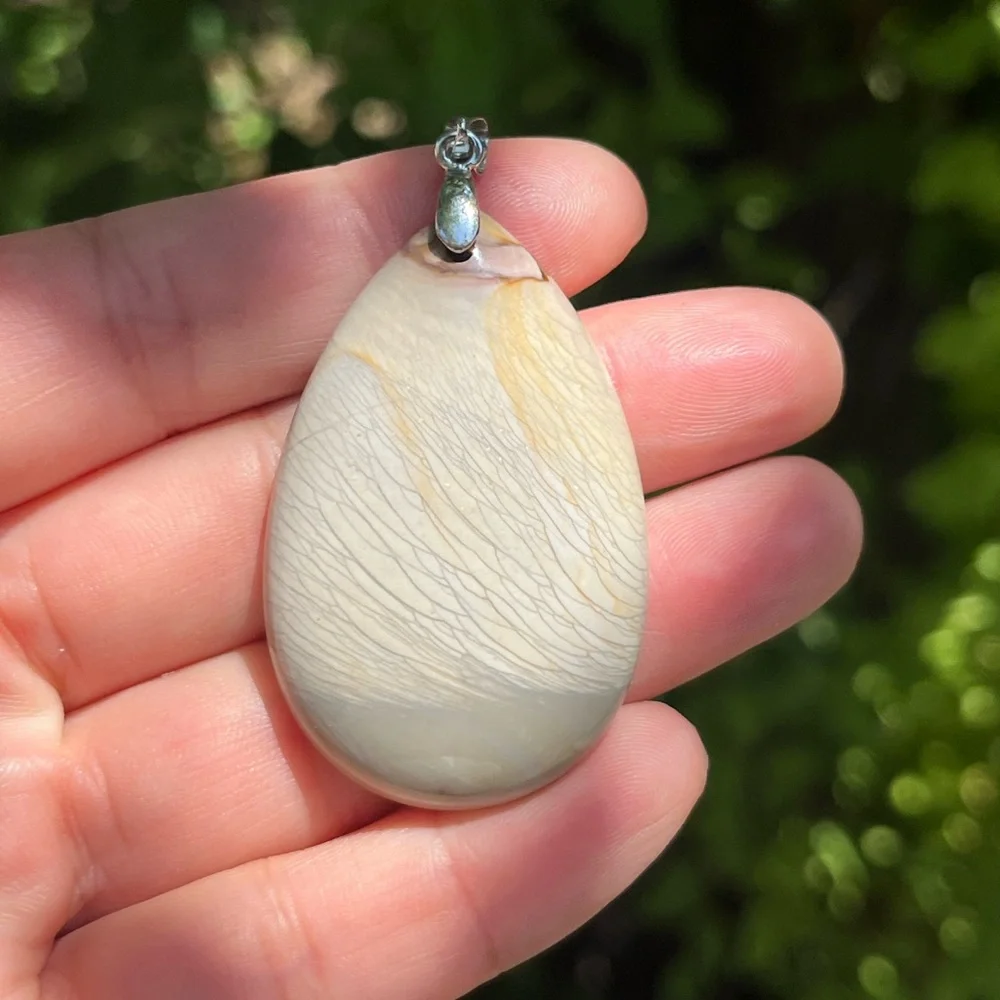 925‎ silver plated natural jasper pendant 1609